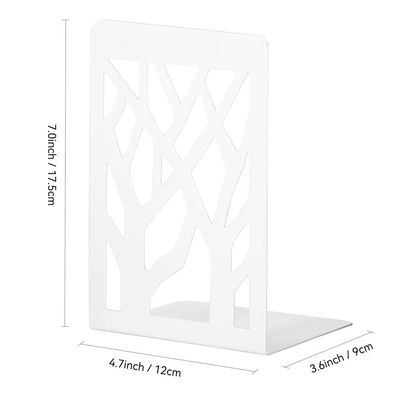 INNÃ”PLUS Book Ends, Bookends, Bookends for Shelves, Bookend, Book Ends for Heavy Books, White Metal Book Shelf Holder Home Decorative, Book Stoppers for Shelves, Bookend Supports 3 Pair - Image 4